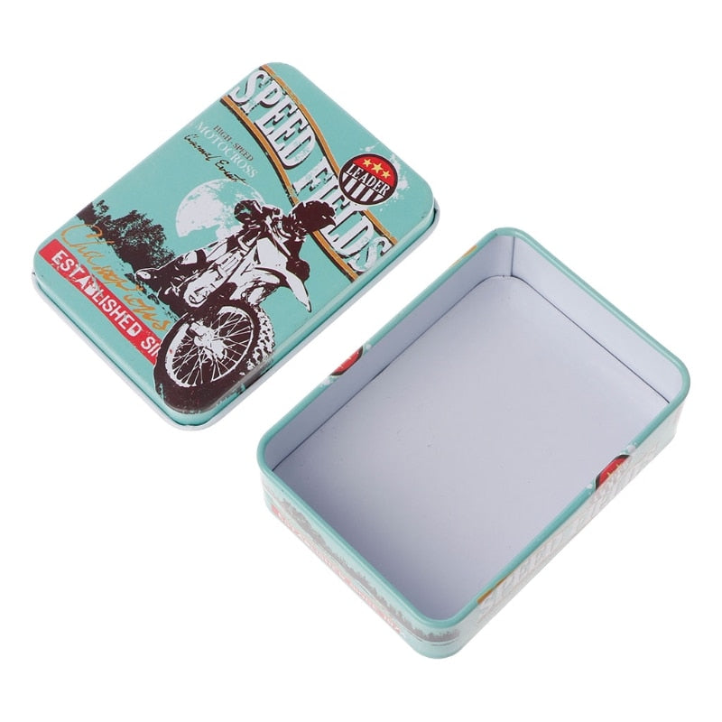 geöffnete Blechdose im  Retro Style Vespa Motorrad  Aufbewahrungsdose für Schmuck Bonbons Kleine Geschenkverpackung