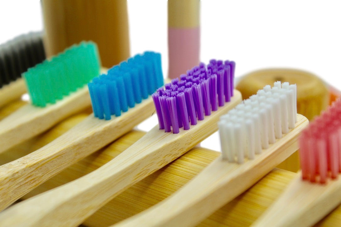 Bambus Zahnbürsten 10 Stk. Sets Farb-Mix für Erwachsene Mittel-Weiche Borste Natürlich Umweltfreundlich