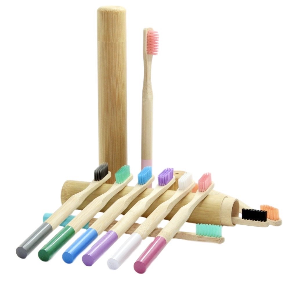 Bamboo wood toothbrushes 10 pcs. Ecologically Sustainable Environmentally Friendly