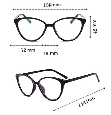 Bemassung Computerbrille kaufen Schweiz Transparente Blaufilter-Brille Katzenaugen Retro-Brille gegen Ermüdung der Augen