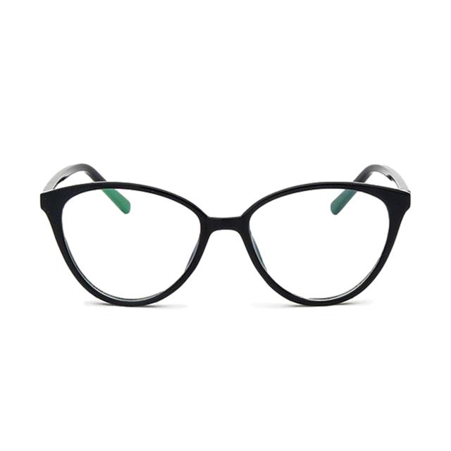 Schwarz glänzend Computerbrille kaufen Schweiz Transparente Blaufilter-Brille Katzenaugen Retro-Brille gegen Ermüdung der Augen