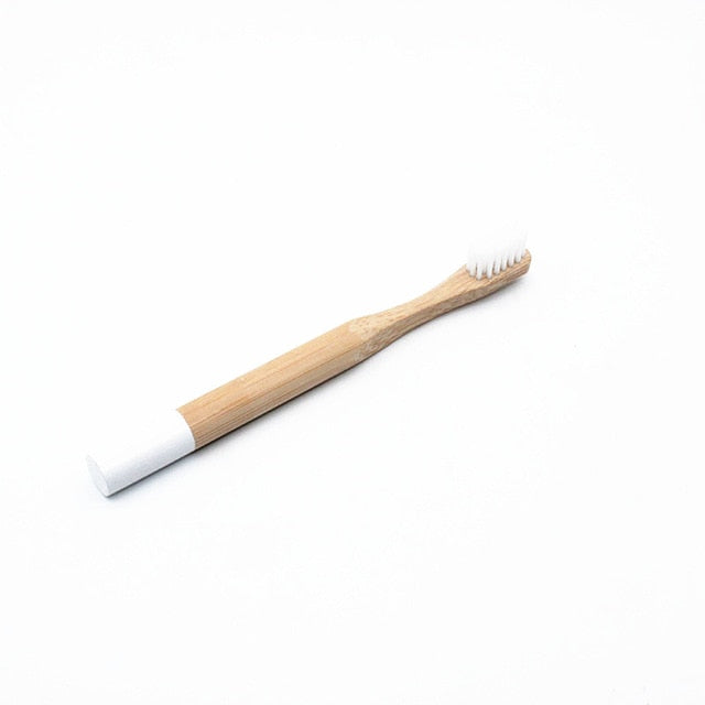 Weiss Bambus Zahnbürsten 10 Stk. Sets 10 Farben für Kinder Mittelweiche Borste Natürlich Umweltfreundlich