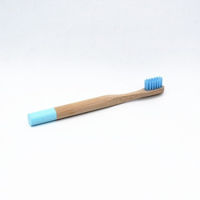 Gelb Bambus Zahnbürsten 10 Stk. Sets Farb-Mix für Kinder Mittelweiche Borste Natürlich Umweltfreundlich