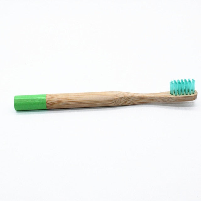 Grün Bambus Zahnbürsten 10 Stk. Sets 10 Farben für Kinder Mittelweiche Borste Natürlich Umweltfreundlich