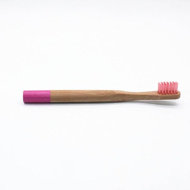 Pink Bambus Zahnbürsten 10 Stk. Sets 10 Farben für Kinder Mittelweiche Borste Natürlich Umweltfreundlich
