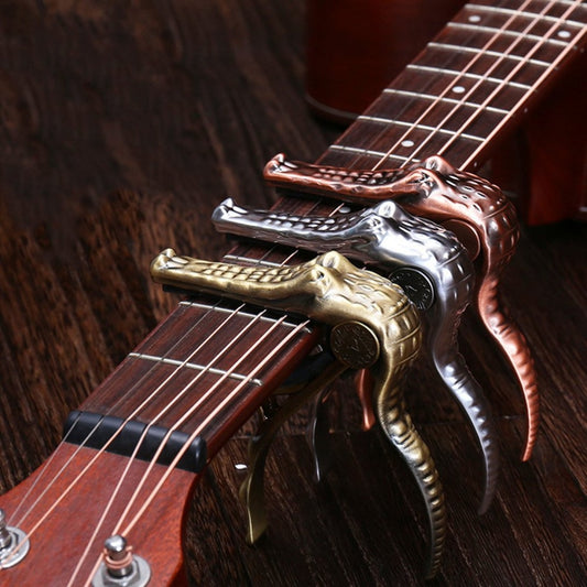 Krokodil Kopf Kapodaster aus Metall für Akustik, Western und E-Gitarre Clamp Guitar Capo